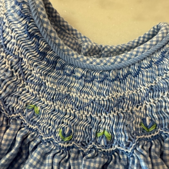 Blue & white smocked dress - Picture 2 of 3